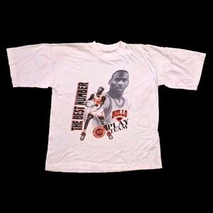 Vintage Michael Jordan Graphic Tee Shirt FLAWED White Large Cotton Single Stitch